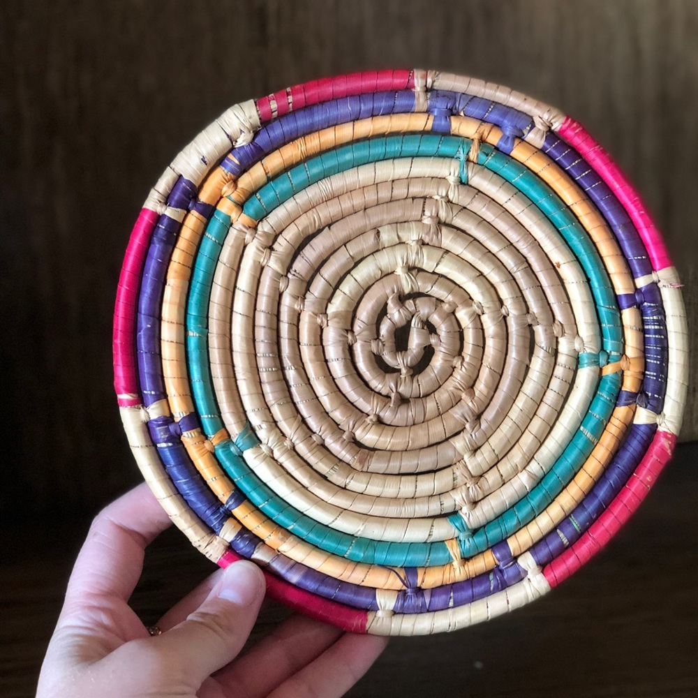 Vintage Mexican Straw Trivet
